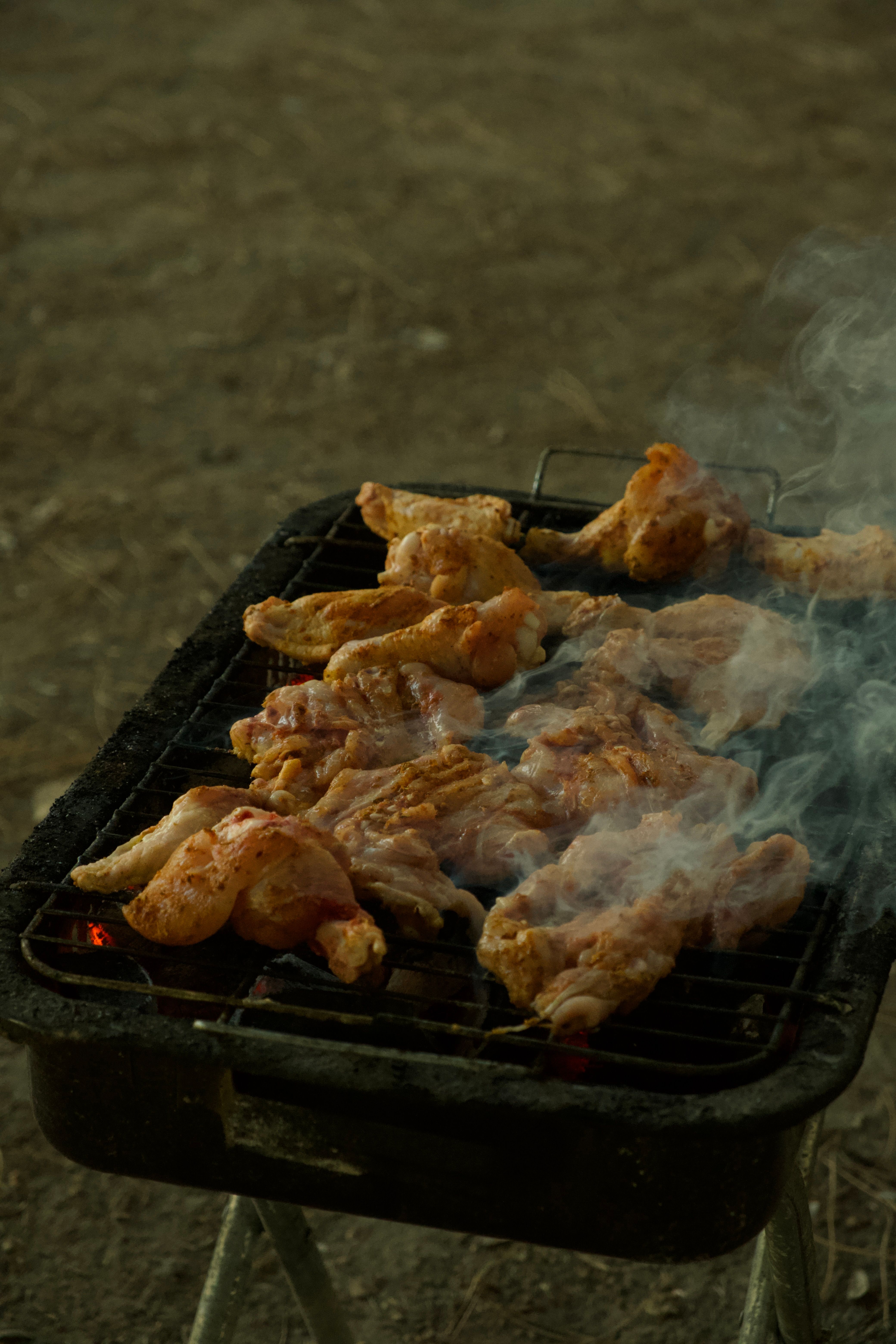 Catering spread of barbecue food