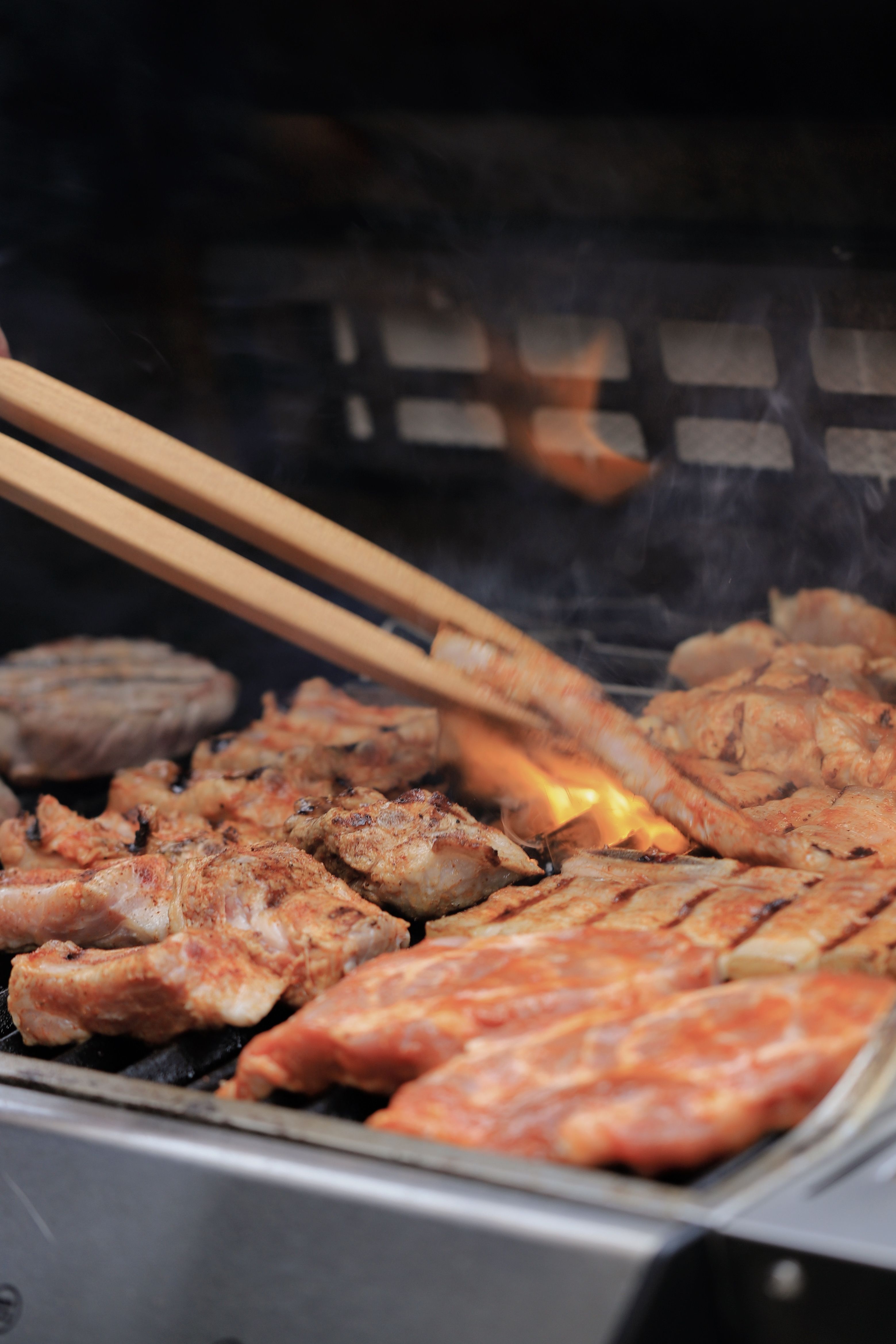 Business meeting with barbecue