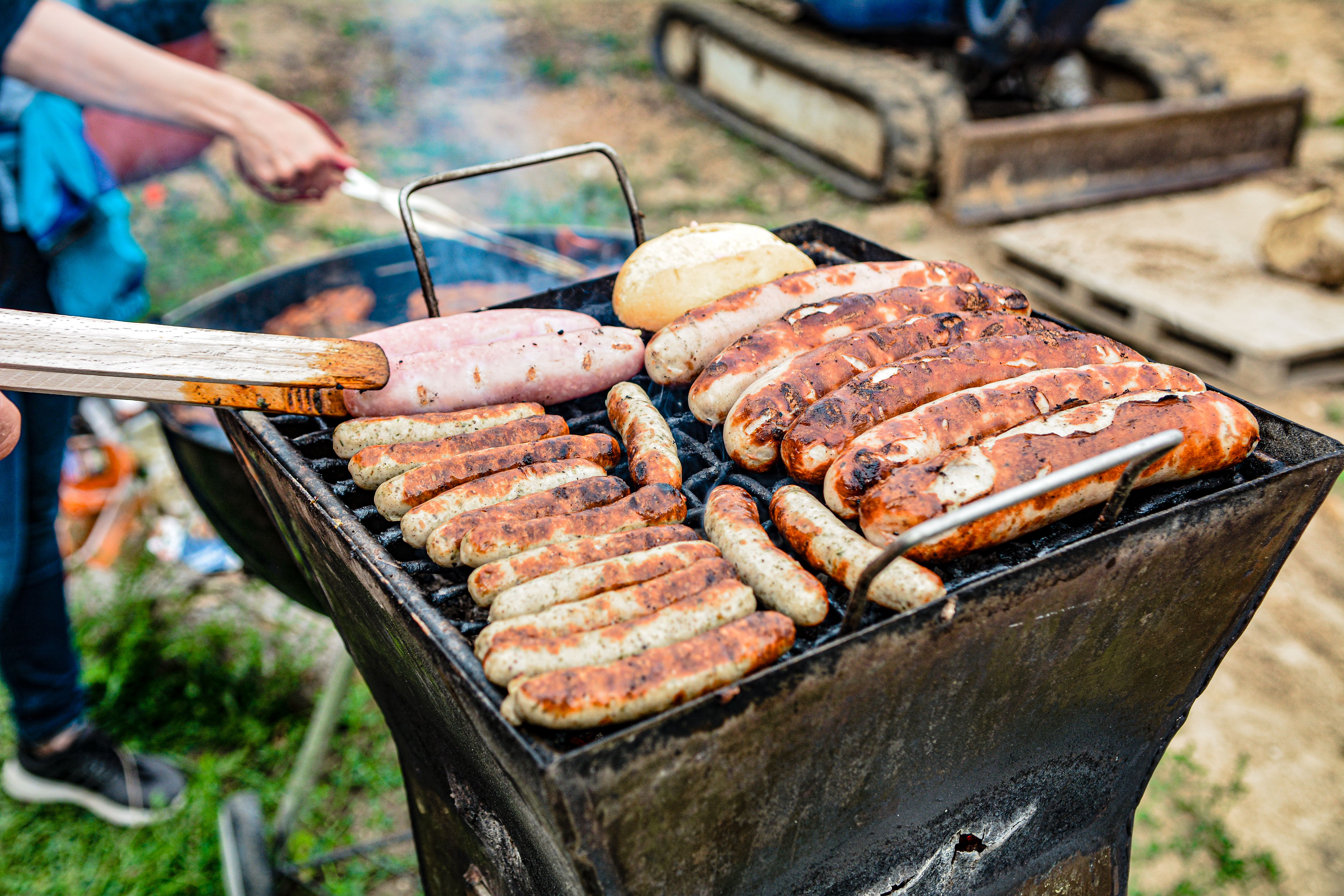 Outdoor party with barbecue food